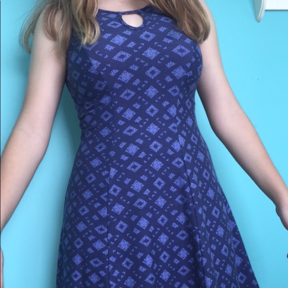 midlength dark blue dress